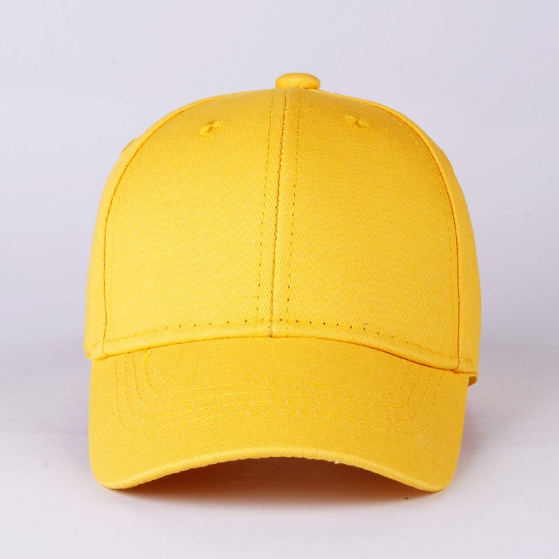 LANGZHEN Cotton Outdoor Toddler Girls Boys Plain Baseball Cap Baby Infant Structured Adjustable Hat for Kids Sun Hat (M-Yellow) - Image 2